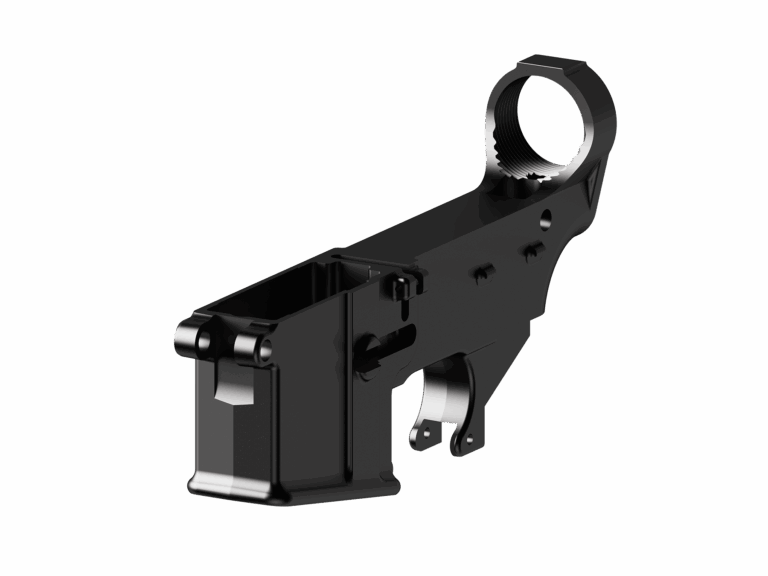 Side view of a black 80% Anodized lower